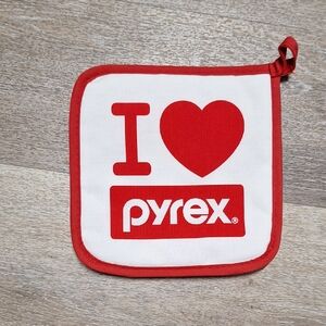 Pyrex Red and White Love Pot Holder Potholder Collector Heart